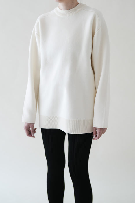 Double face pullover_White