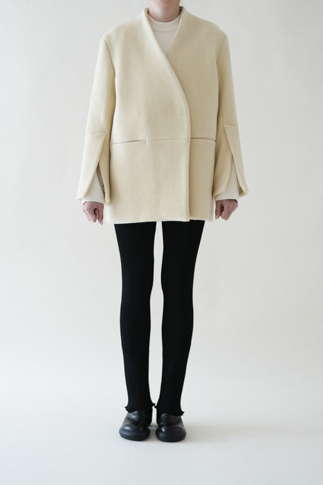 Double face pullover_White