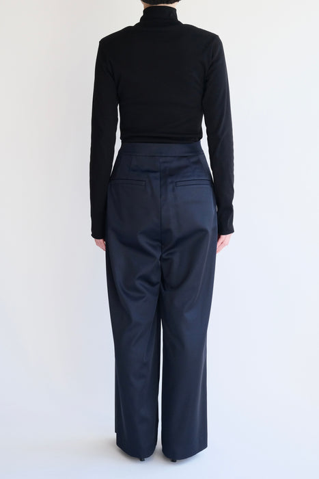 Front Tuck Wide Pants_Navy