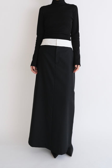 Wrap waist Skirt_Black