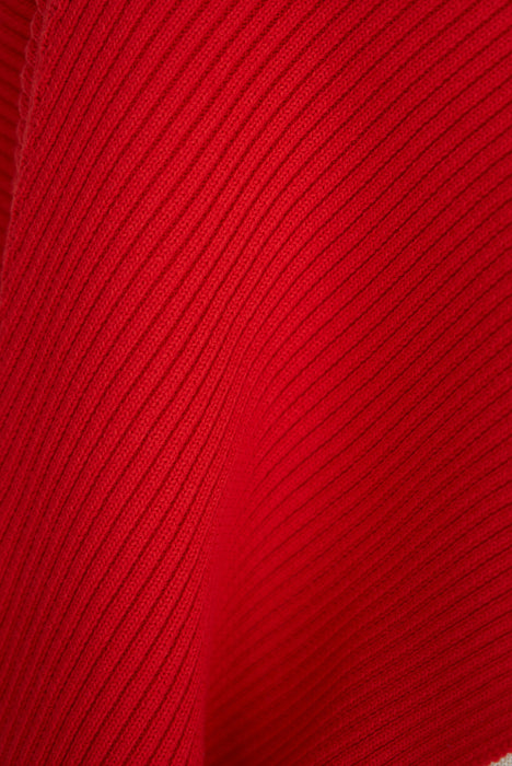 Cotton wool layered knit_Red
