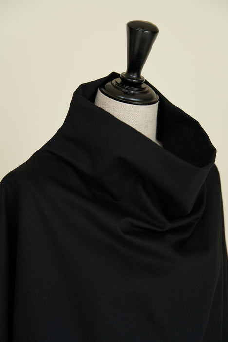 Double jersey drape pullover_Black