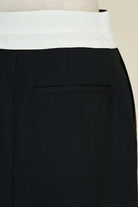 Wrap waist Skirt_Black
