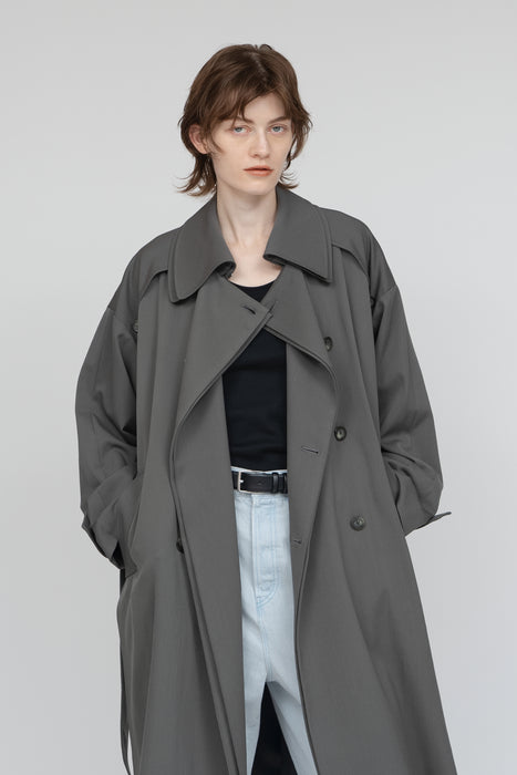 High count cotton Trench coat