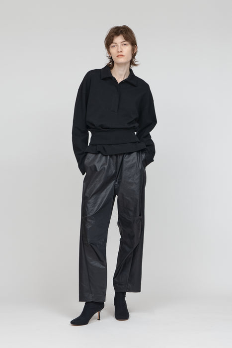 Leather touch trouser