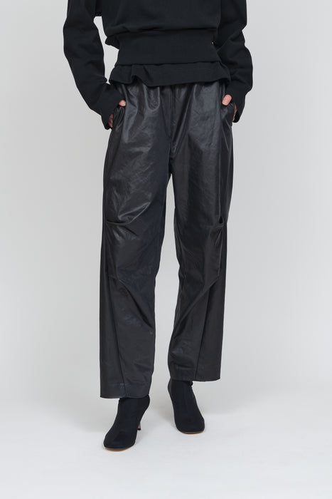 Leather touch trouser