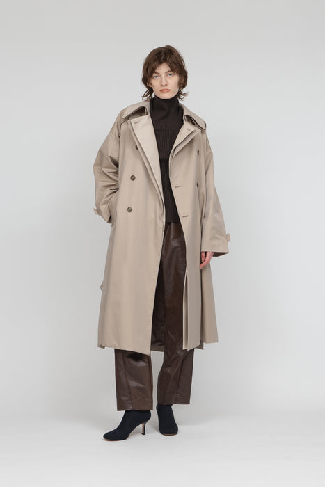 High count cotton Trench coat