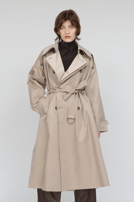 High count cotton Trench coat