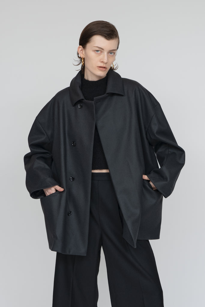 Stand fall collar Coat