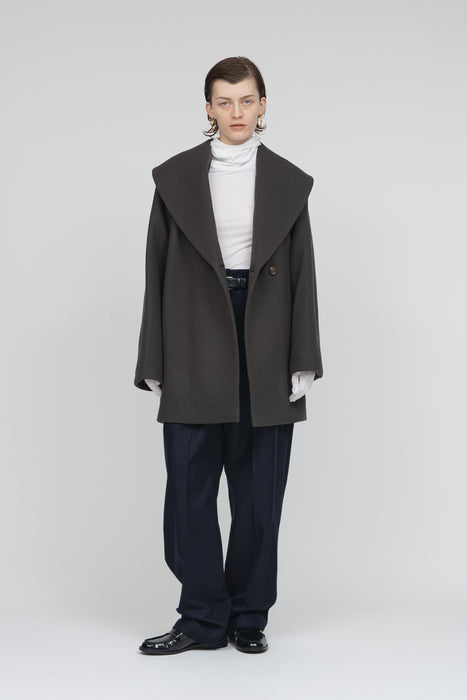 Melton cocoon coat