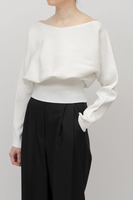 Eco-Cropped Knit_White