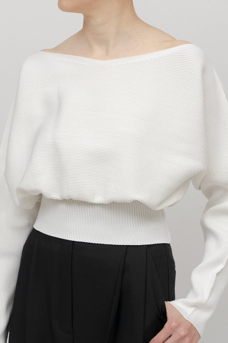 Eco-Cropped Knit_White