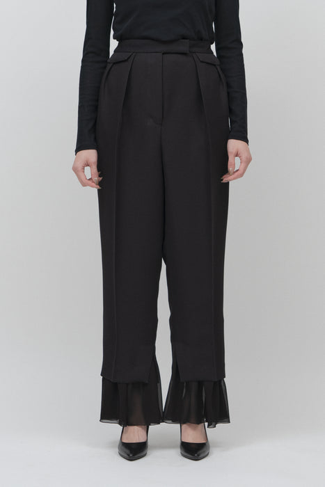 Double-weight cloth Trouser_Black