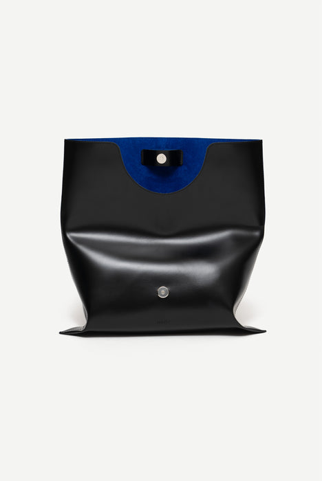 Two-tone color hand bag_Black