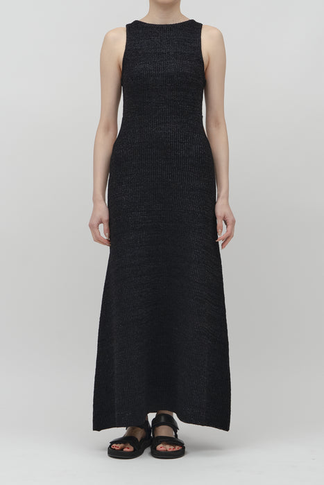 Bright nylon Cutout Knit Dress_Black
