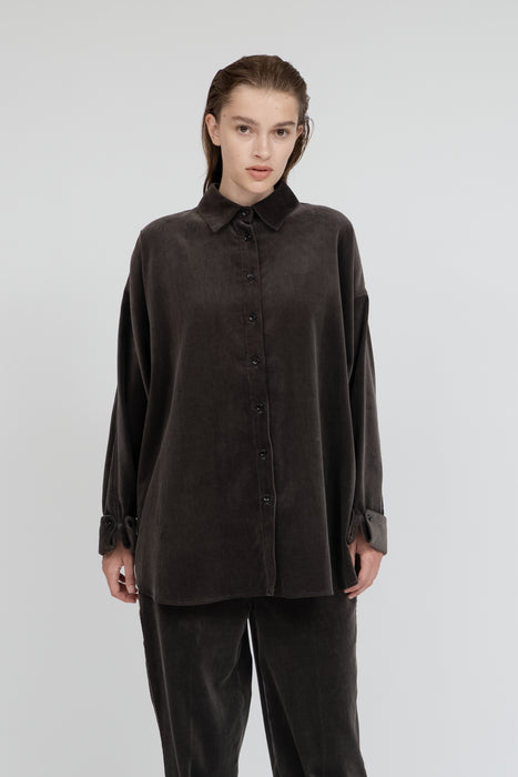 FinxCotton Corduroy Shirt_Smoky Gray