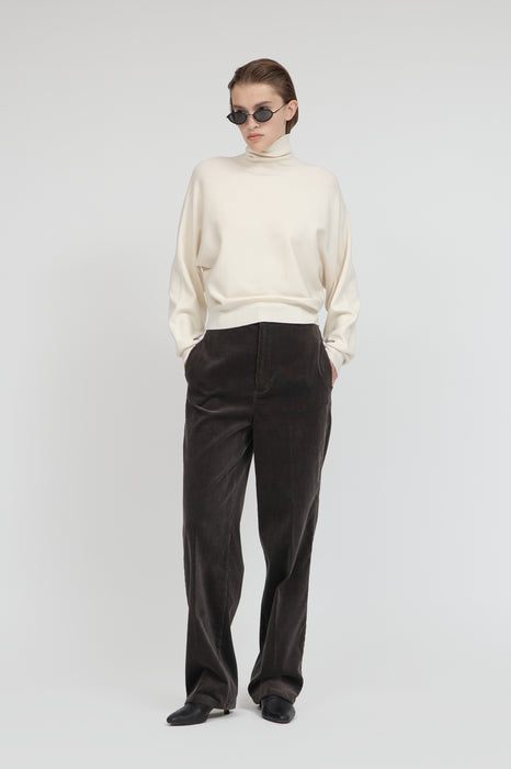 Wool Silk Turtle Knit_Off White