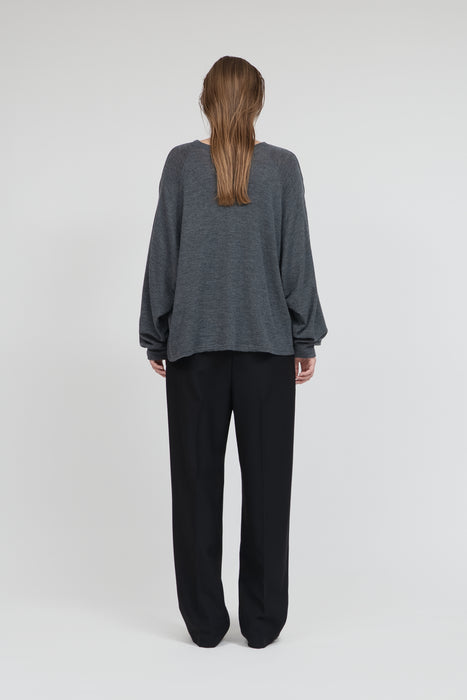 Wool Long Sleeve Tee_Middle Gray