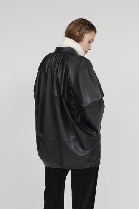 ジャケット・アウター IIROT Synthetic leather Blouson Synthetic Leather Jacket_Black– IIROT