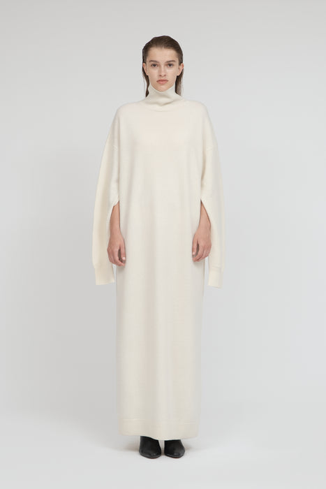 Tasmania Lam Turtle Knit Dress_Ivory
