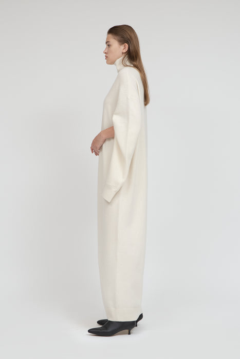 Tasmania Lam Turtle Knit Dress_Ivory