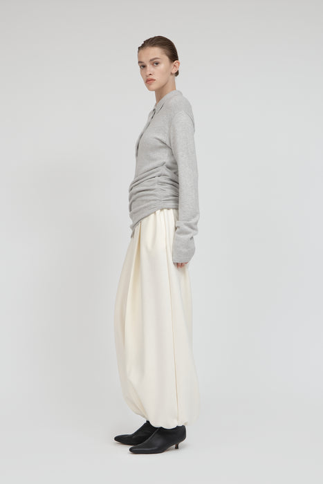 Cashmere Polo Knit_Light Gray