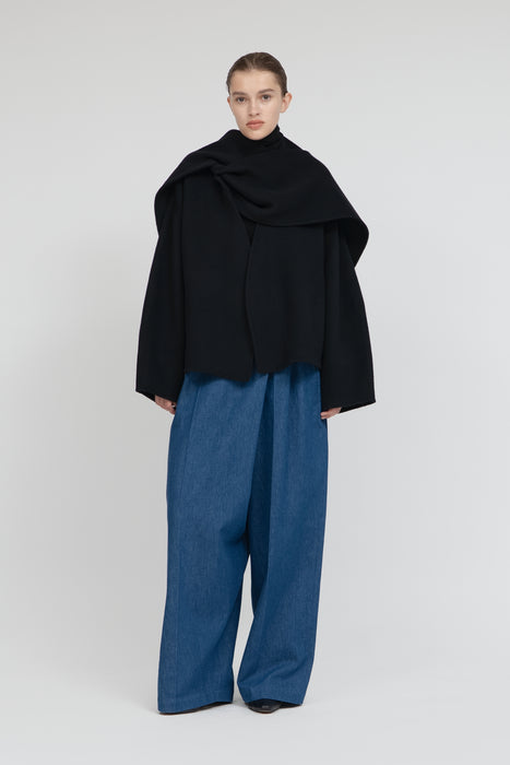 Extra fine Merino Wool Coat_Black