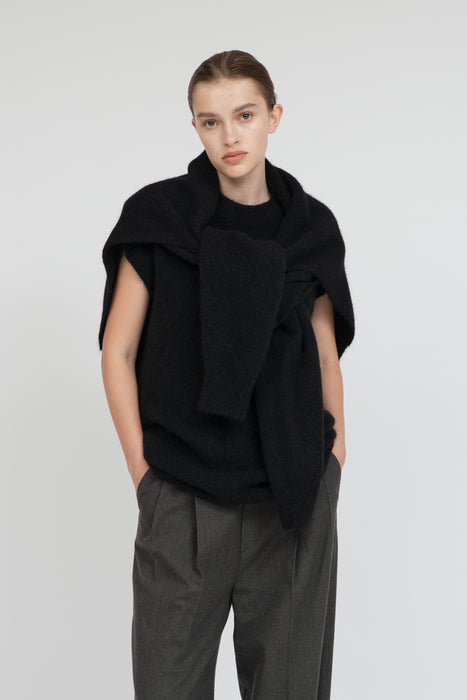 Alpaca gimmick Knit_Black