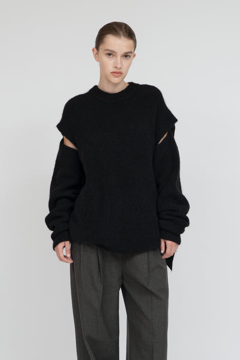 Alpaca gimmick Knit_Black