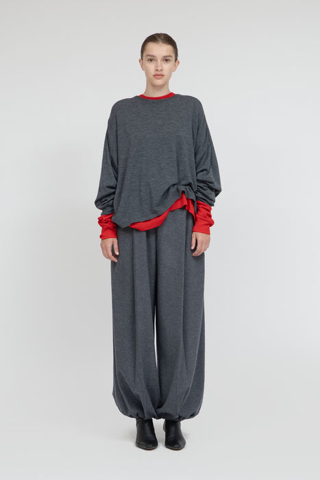 Wool Balloon Trousers_Black