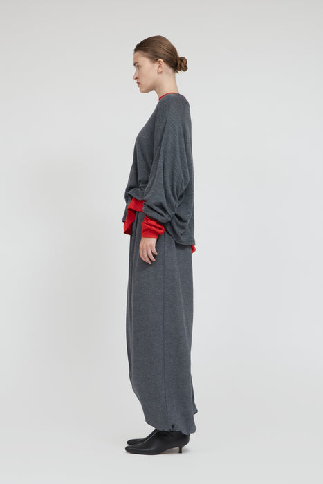 Wool Balloon Trousers_Middle gray