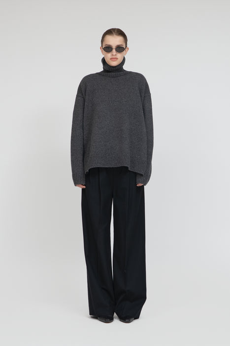 Tasmania Lam Turtle Knit_Burgundy