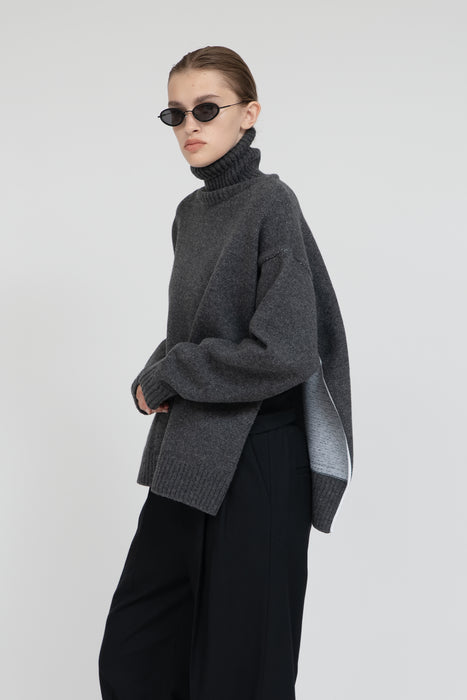 Tasmania Lam Turtle Knit_Burgundy