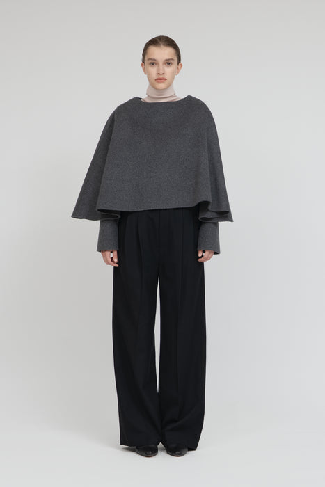 Double Cross Cape_Midlle Gray