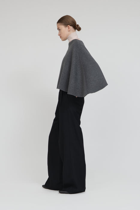 Double Cross Cape_Midlle Gray