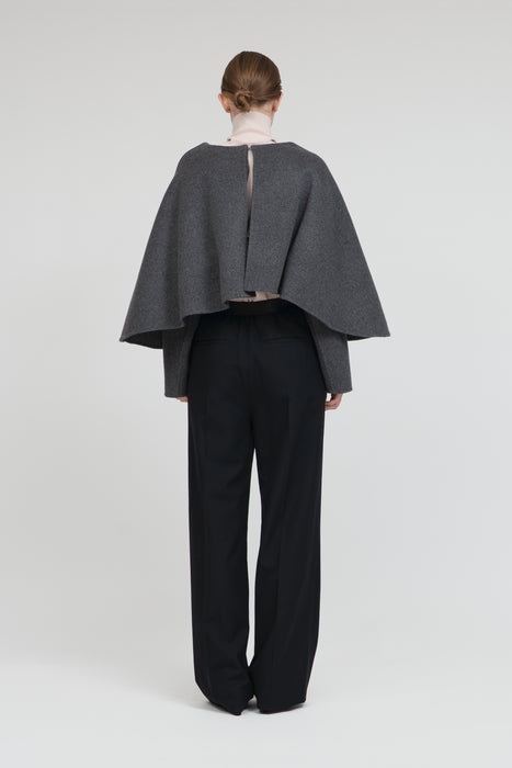 Double Cross Cape_Midlle Gray