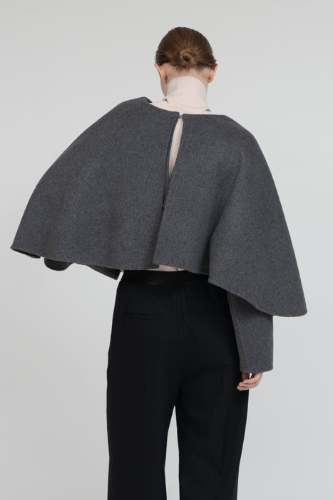 Double Cross Cape_Midlle Gray
