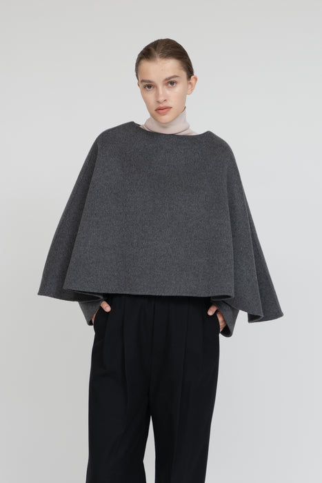 Double Cross Cape_Midlle Gray