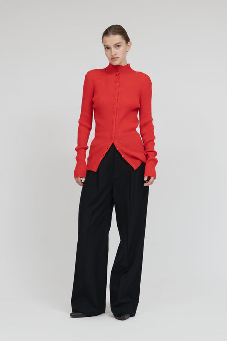 Mohair Silk Cardigan_Red