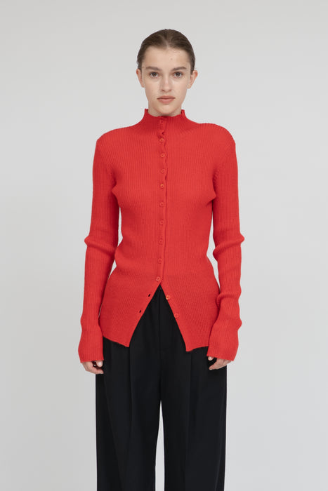 Mohair Silk Cardigan_Red