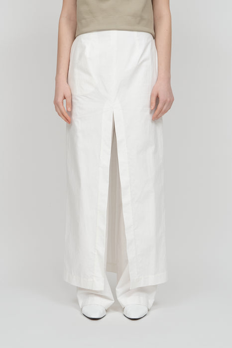 Cotton Broad Layer Trouser_White