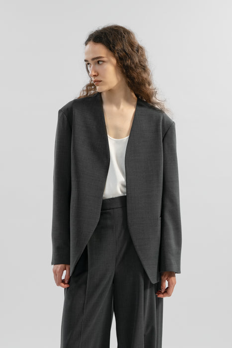 ※035 Double-Weave Jacket_Middle Gray