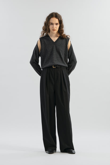 High gauge gimmick Knit_Charcoal Gray