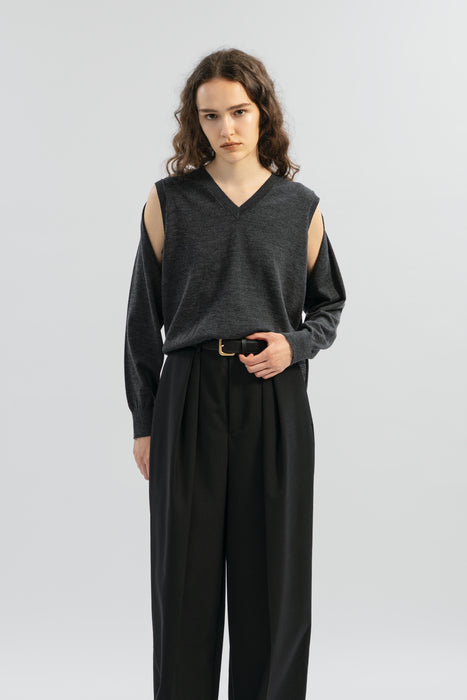 High gauge gimmick Knit_Charcoal Gray