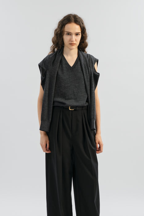 High gauge gimmick Knit_Charcoal Gray