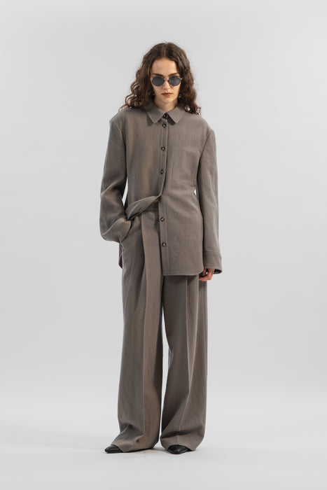 Dry Wool Shirts_Sand Beige