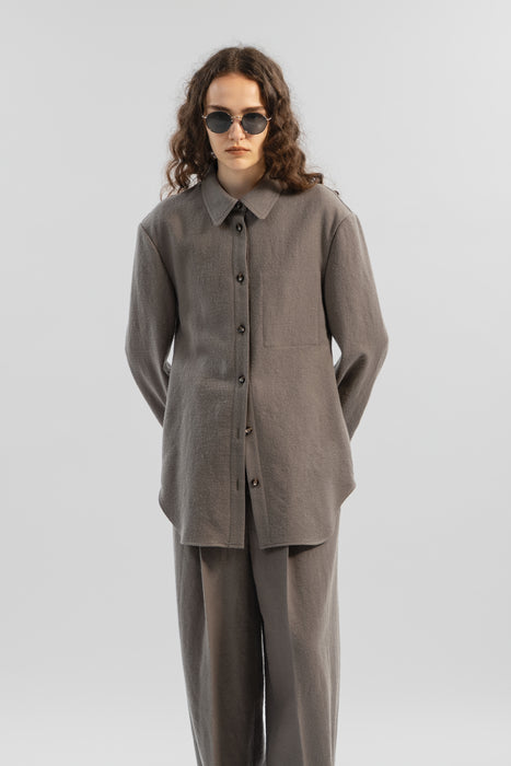 Dry Wool Shirts_Sand Beige