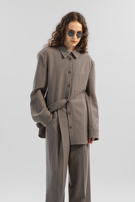 Dry Wool Shirts_Sand Beige