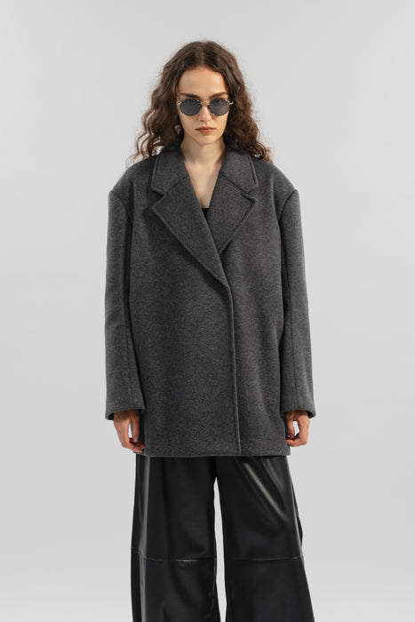 【先行予約】Double Wool Tailored Coat_Middle Gray