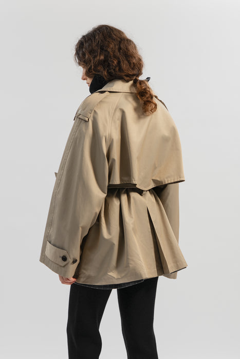 Chambray Trench Over Coat_Beige